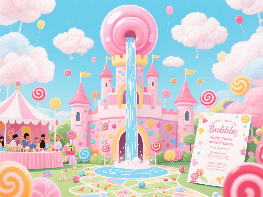 创意糖果派对插画设计：简约趣味完美融合