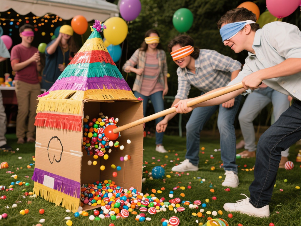创意派对大探险：蒙眼打糖果趣味极限挑战