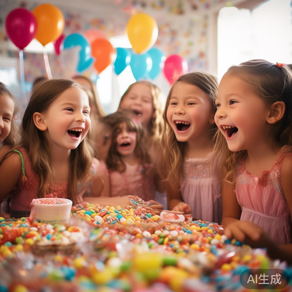 甜蜜糖果派对里的可爱少女欢唱时光与甜美回忆