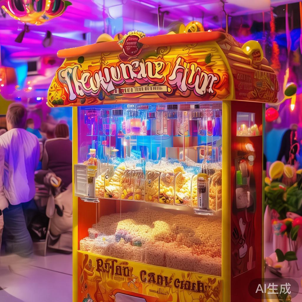 甜美狂欢糖果机大战派对盛大集合,尽情享受糖果狂欢时刻 在派对布置中,糖果机成为亮点,其丰富的功能与多样的