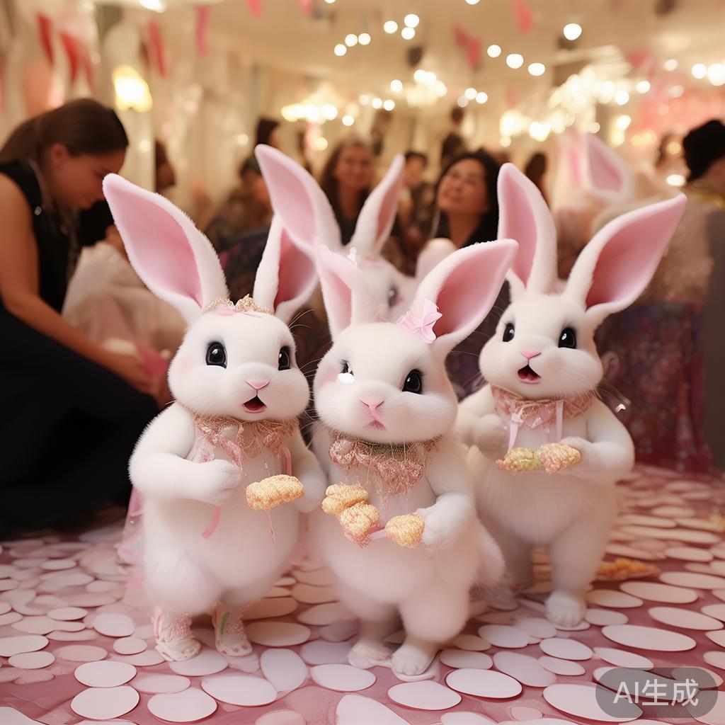 每个参加糖果派对的孩子和大人们都能为兔子的出现兴奋